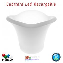 Cubitera/Botellero Luz Led Recargable RGBW 32cm