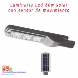 Luminaria Led solar 60w con sensor de movimiento