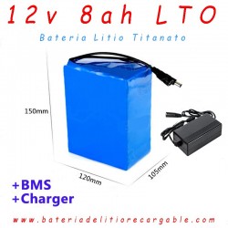 Bateria Litio Titanato 12v 8ah recargable