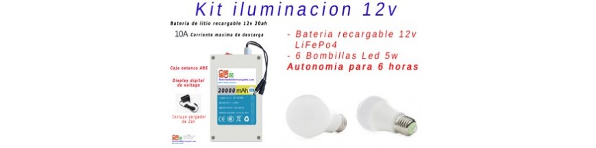 Iluminacion Led con baterias 12v